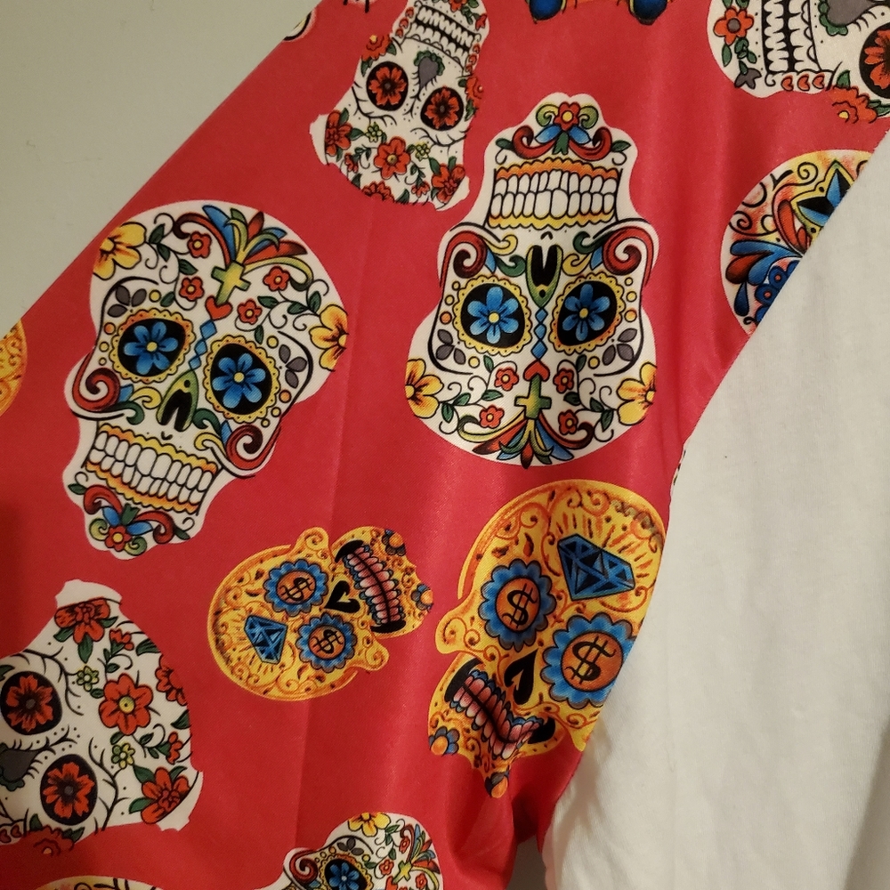 Sunshine and Rodeo Sugar Skull Raglan - Picture 2 of 2